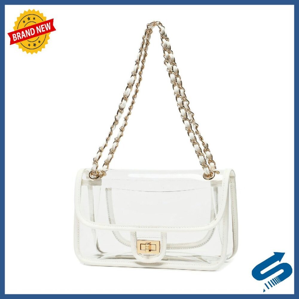 Large PVC Clear Shoulder Bag Stadium Approved Durable Handbag for Concerts